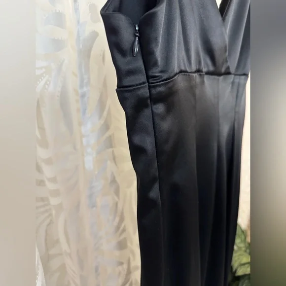 Bebe Vintage Black Satin Pencil Skirt Dress - Picture 9 of 11